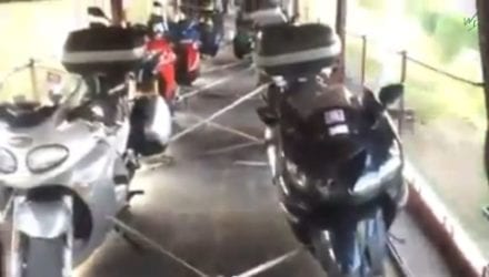 Motorcycle transportation by train